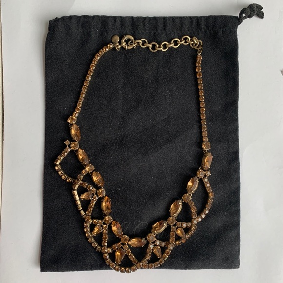 J.Crew Gold Amber Crystal Statement Necklace - Picture 5 of 5